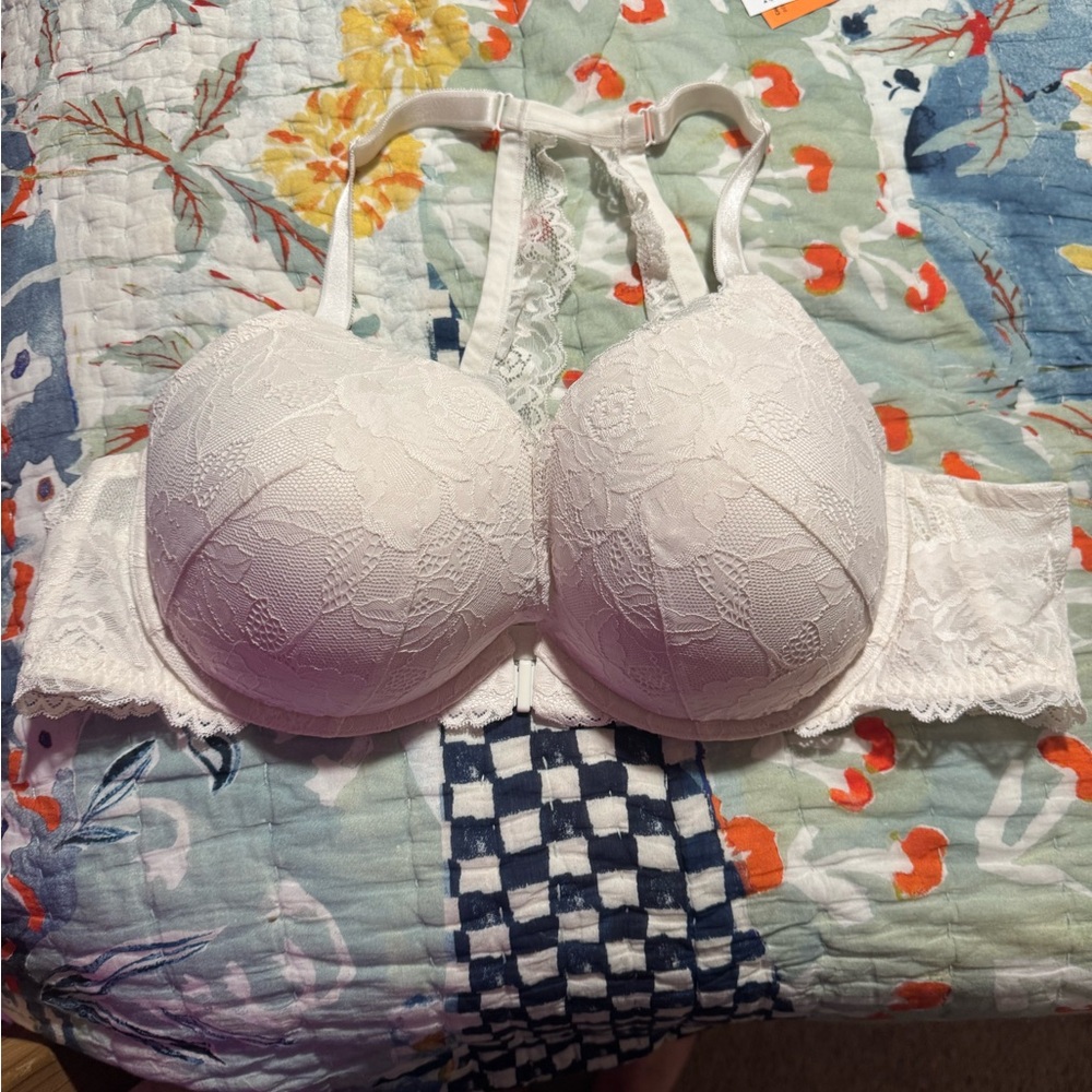 White Full-Coverage Bra with Molded Cups